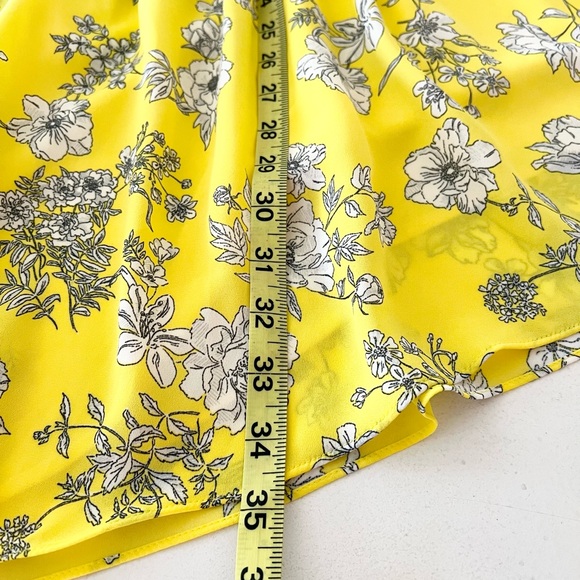 Gianni Bini NWT XS Yellow Floral Asymmetrical Skirt Boho Spring Ruffle Midi - Picture 8 of 10